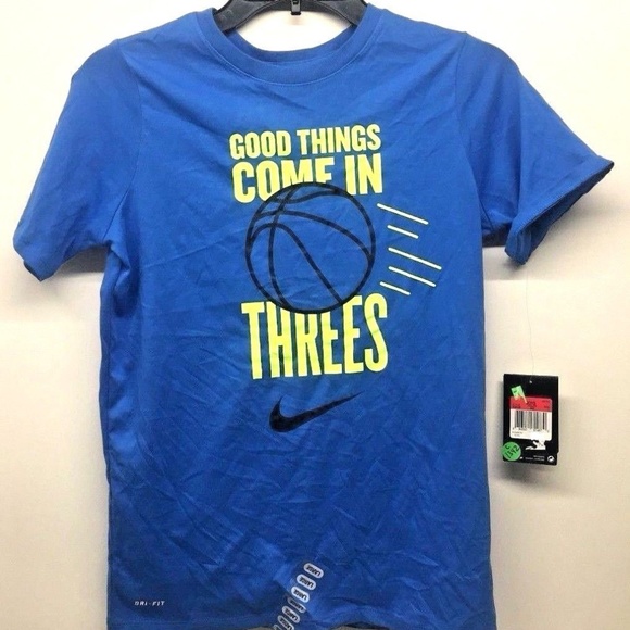 Nike | Shirts & Tops | Nike Boys Good Things In Threes Shirt Sz L | Poshmark